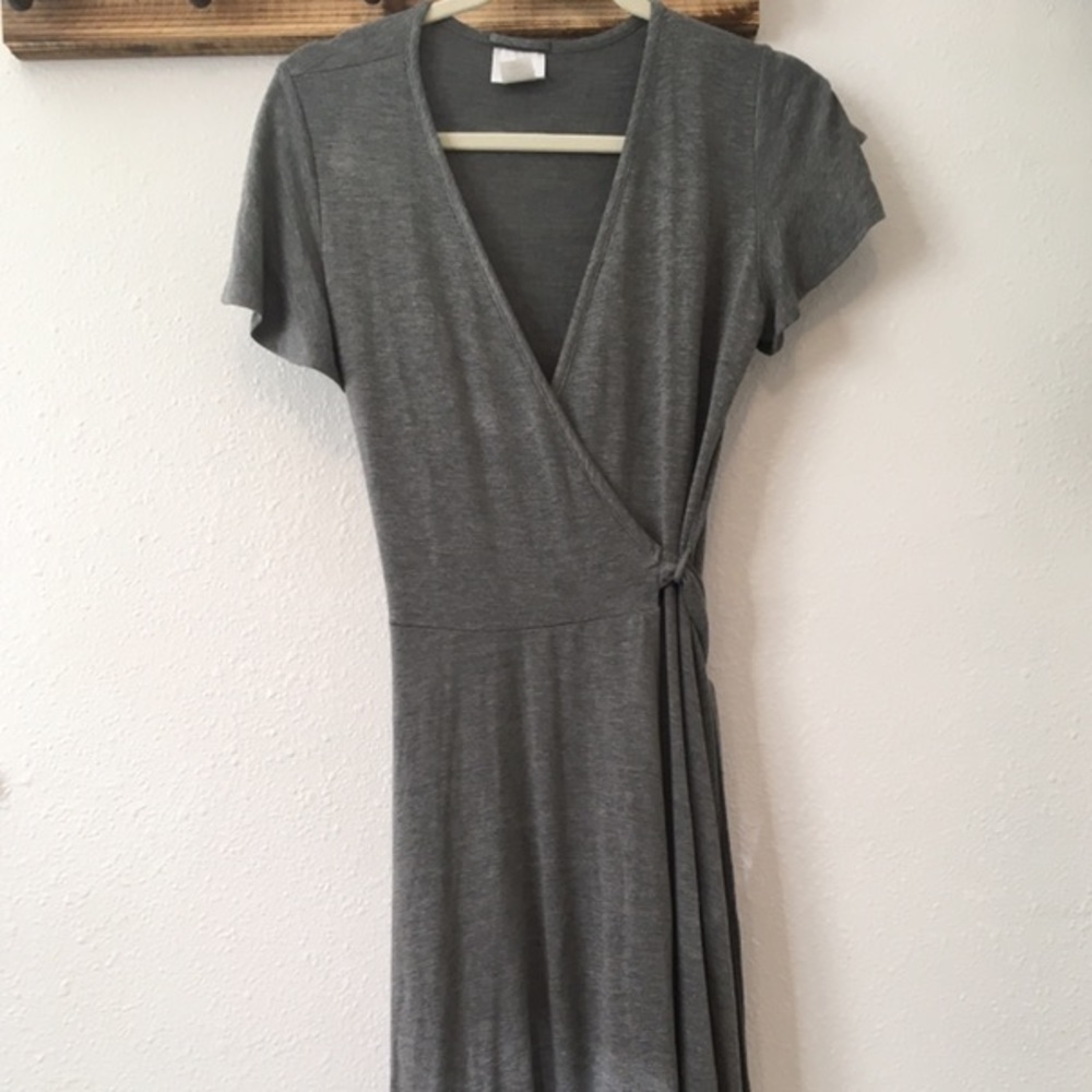BNWOT Gray Wrap Dress